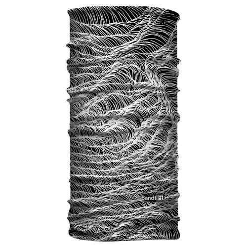 Bandana Multifuncional Tubular Bandart Blanca Fondo Negro Tipo Buff