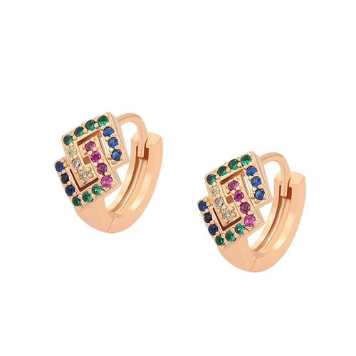 Arracadas Rombo Esmeralda, Zafiro,Rubi Oro 18K Laminado Dorado