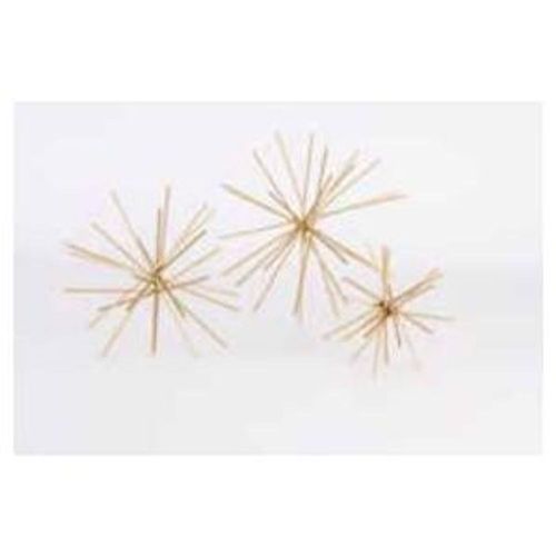 Set De 3 Estrellas De Metal Doradas