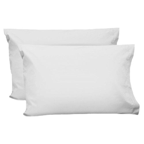 2 Fundas de Almohada Algodón Percal 200 Estándar Blanco