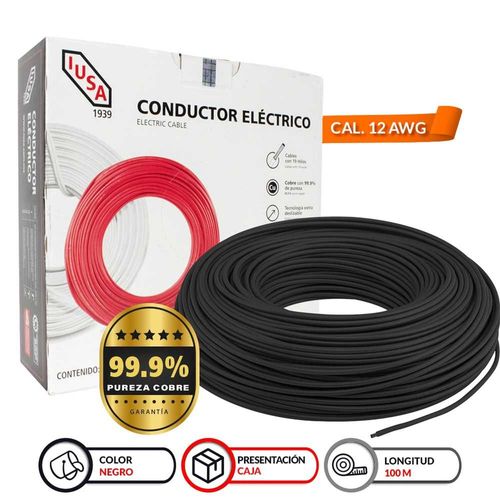 Alambre THW-LS/THHW-LS CE RoHS 12 AWG en caja color negro