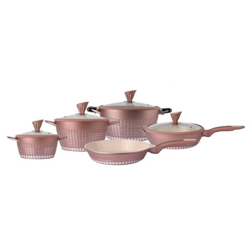 Bateria De Cocina Antiadherente (mármol) Kochstelle 13 Pzs