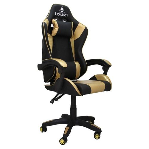 Silla Gamer Libitium Gaming Consola Pc Ergonómica Reclinable Dorada