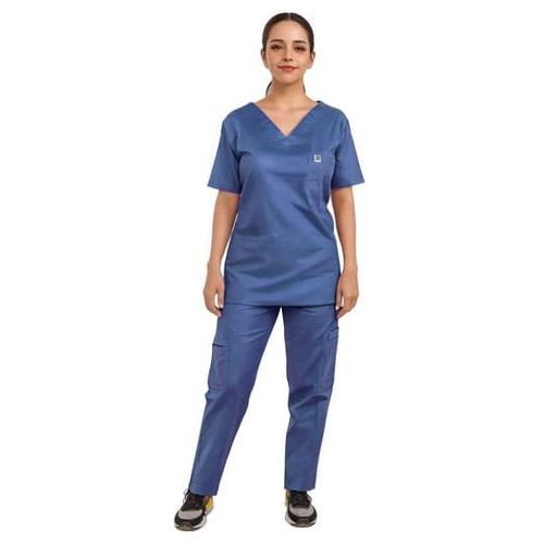 Uniforme Medico Pijama Quirurjica Mujer Recto Conjunto Azul Acero M