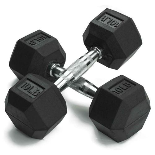 Set de Mancuernas Hexagonales 10 LB Acero Uso Rudo Ideal Ejercico en Casa