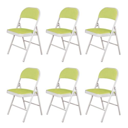 6 sillas plegables de oficina acojinadas verde limon