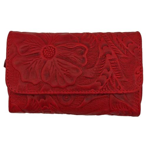 Cartera en Piel Vacuno Cincelada Fana Sofia Rojo