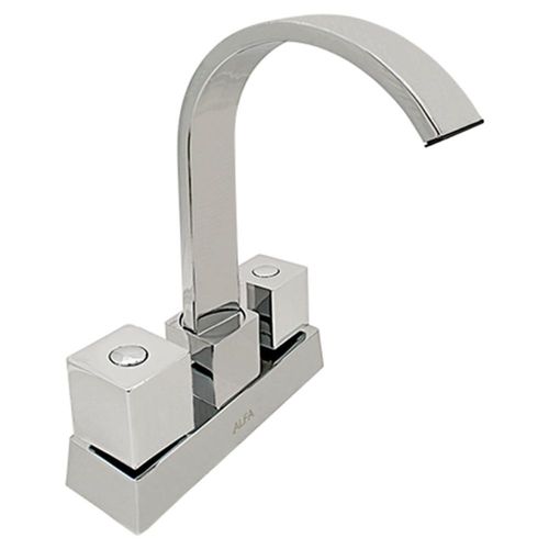 Llave Mezcladora Baño Lavabo Alfa Acero Inox Cromo Manerales Cuadrados