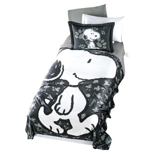 Cobertor Ligero Ultrasuave Snoopy Black Individual Concord