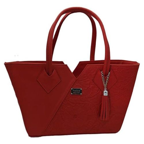 Bolsa en Piel Vacuno Cincelada Fana Lorena Rojo