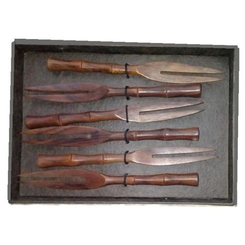 Juego 4 Piezas Brang Tenedores Bamboo Resistente Café