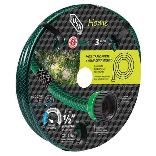 Manguera 20m Home Tricapa 1/2 con Conexiones Plásticas
