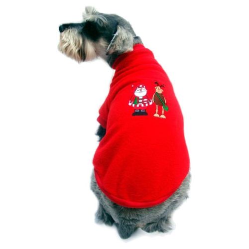 Suéter Polar Navidad Rojo Perro Bordado Talla 1 Pet Pals