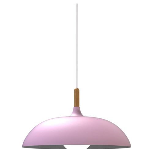 Lampara Colgante Macaron Con Madera 40 Cm rosa