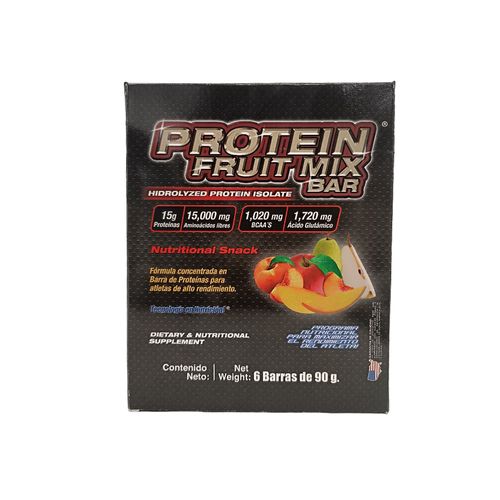 Barras de proteina Protein Fruit Mix Bar 6 piezas sabor frutal