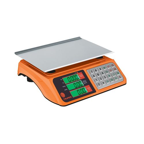 Bascula electronica multifunciones Truper 40 kg BASE40U naranja