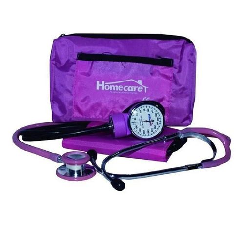 Kit Baumanómetro Aneroide Estetoscopio Duplex Morado 2600 Homecare