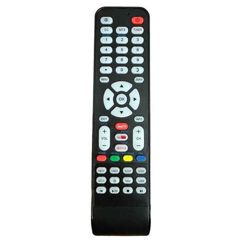Control Letras Azules Compatible Con Jvc Smart Tv Mas Pilas
