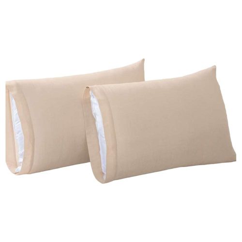 Par Funda Almohada Estandar Cama Microfibra Beige Concord