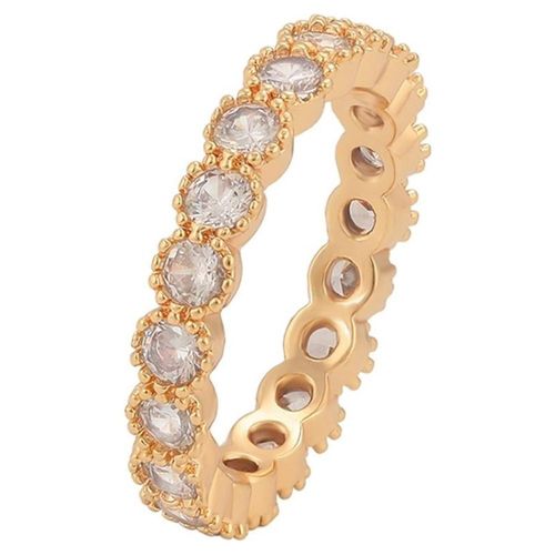 Anillo Cristal Churumbela Sin Fin Oro 14k Laminado Dorado 6