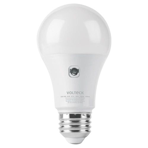 Lámpara LED tipo bulbo A19 10 W con sensor de luz, Volteck