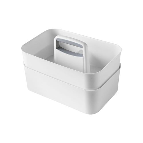 Set de 2 Piezas de Canastas Organizadoras Apilables Grandes Blanco.