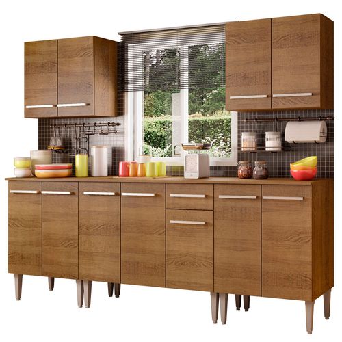 Armario Cocina Completo 233cm Emilly King Madesa 01 Marron