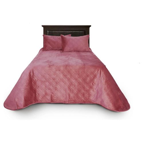 Colcha Velvet Terciopelo Palo de Rosa Individual + Funda