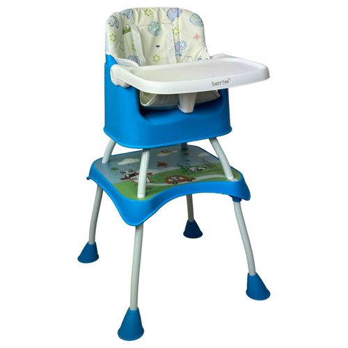 Silla Alta con Periquera para Bebe con Bandeja y Convertible Azul