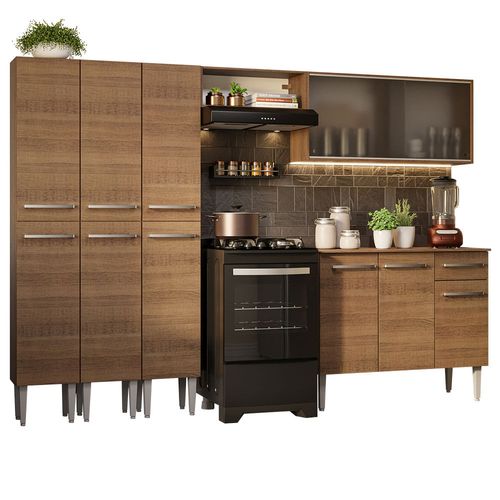 Armario de Cocina Completo 261cm Emilly Madesa Marron 03