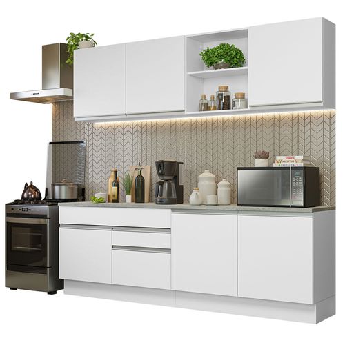 Armario de Cocina Completo 240cm Glamy Madesa 06 Blanco