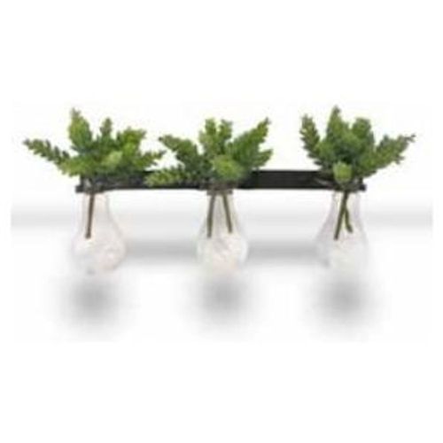 Base Colgante Bombillas Vidrio Y Metal