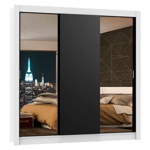 Ropero Madesa Monaco 3 Puertas Corredizas con 2 Espejos BN