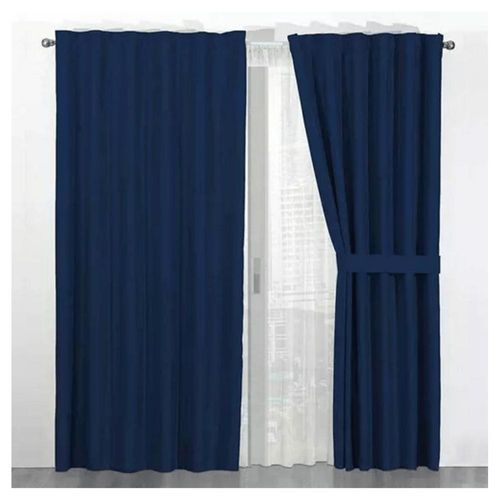 Cortina Noche Dia Anti Ruido Poliester Azul Marino Concord