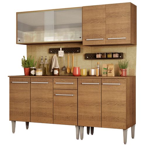 Armario Cocina Completo 169cm Emilly Box Madesa 03 Marron
