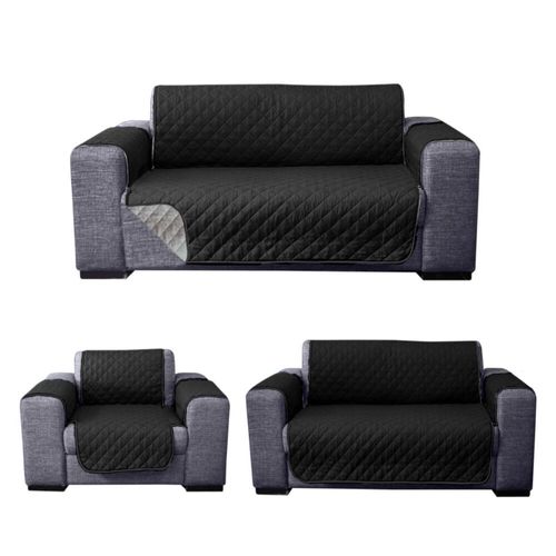 Juego de Protector de Sala Negro Gris 2 Vistas