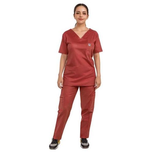 Uniforme Medico Pijama Quirurjica Mujer Recto Conjunto Rojo XS