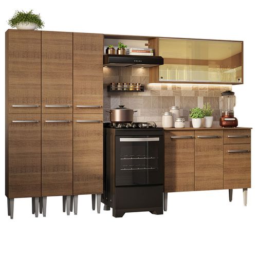 Armario de Cocina Completo 261cm Emilly Madesa Marron 05