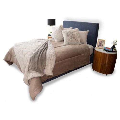 Cobertor Ligero de Pelo Largo Moscú Gris King Size