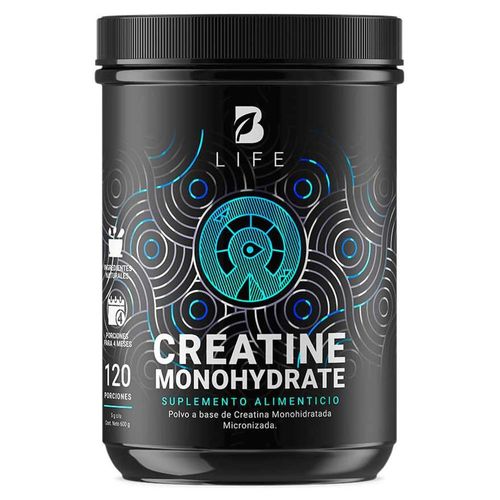 Creatina Monohidratada Micronizada en polvo de 600g. B Life