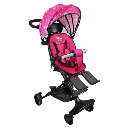 Carriola para Bebé Giratoria,Frenos,Plegable y Reclinable Rosa