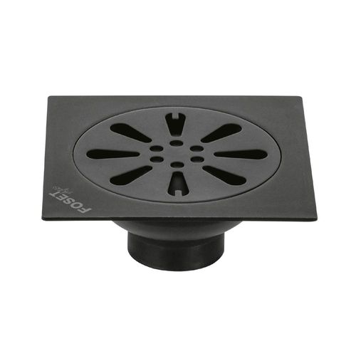 Resumidero cuadrado 4'x 4', acero inoxidable, negro, gota