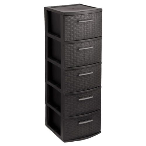 Cajonera Multiusos 5 Niveles Tipo Rattan Wengue