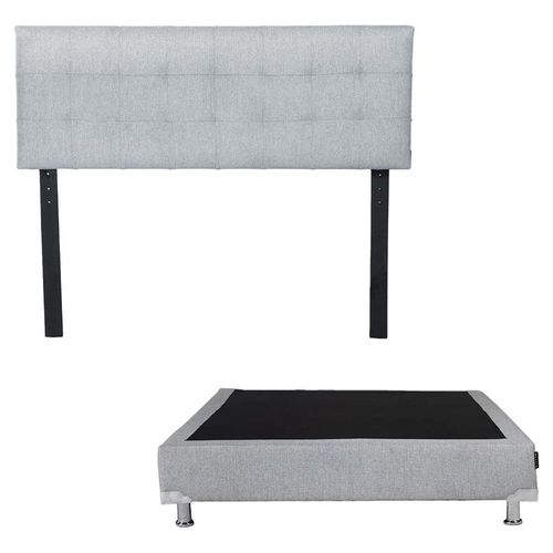 Cabecera Queen Size Dicasa Catania Plata + Box Rivo Plata RGH