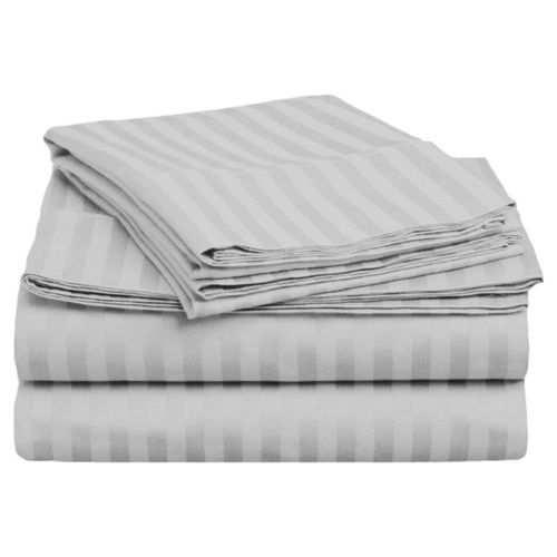 Juego Sábanas Rebeca Algodón Confort 300 Matrimonial Gris