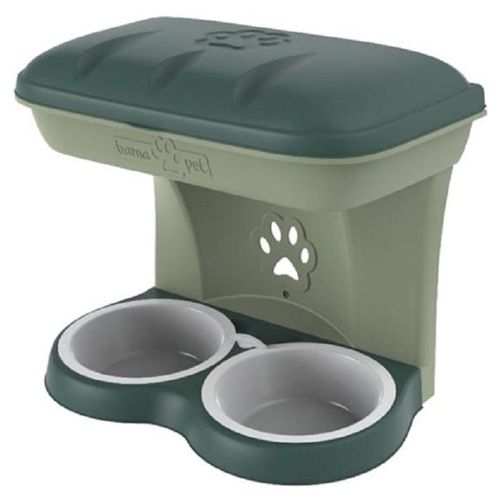 Comedero Food Stand Verde Ch Perro p/pared 48x27x42 Sunny