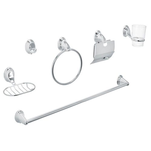 Juego de 6 accesorios para baño Foset cromo AQA4003 plateado