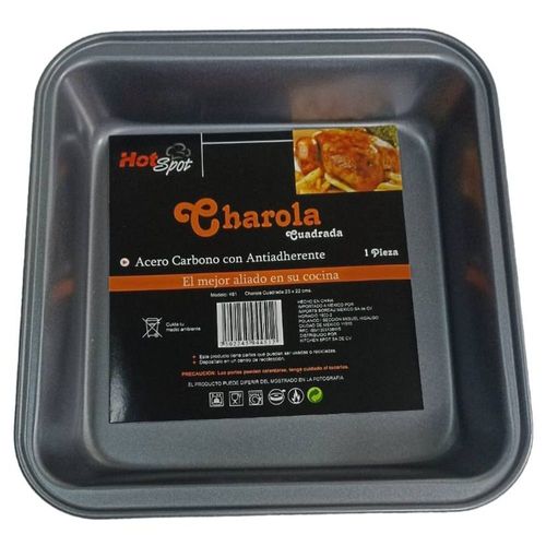 CHAROLA CUADRADA MEDIDA 23X22 EN ACERO CARBONO Z451