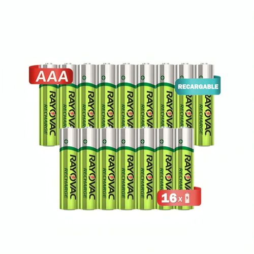 16 Pilas Baterias Recargables Rayovac Tamaño AAA 650 mAh
