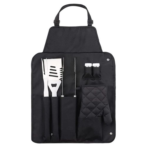 Delantal con Utensilios de Asador de Acero Inoxidable 2 en 1